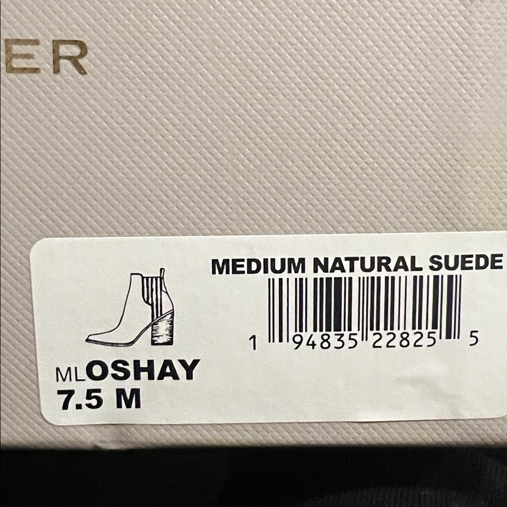 NIB Marc Fisher OSHAY Tan Suede Ankle Boots - Picture 7 of 7